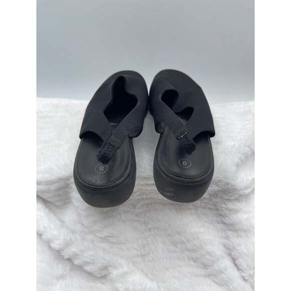 Vintage Fanfares Black SquareToe Slingback Pumps Size 8 - Picture 3 of 10